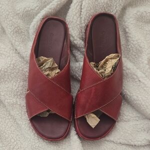 Cole Haan Women's Red Leather Mules